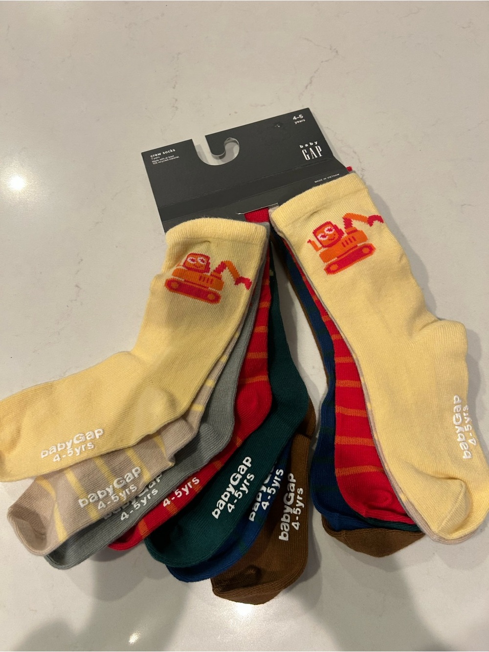 GAP Kids Multi-Color Casual Socks - Yellow, Red, Green, Blue, Gray, Brown